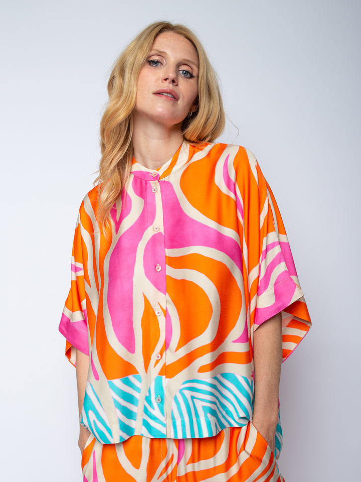 Boxybluse Orange Pink Zebra