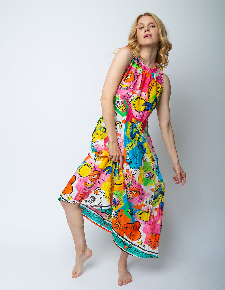 Maxikleid Multi Comic