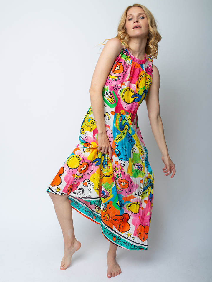Maxikleid Multi Comic