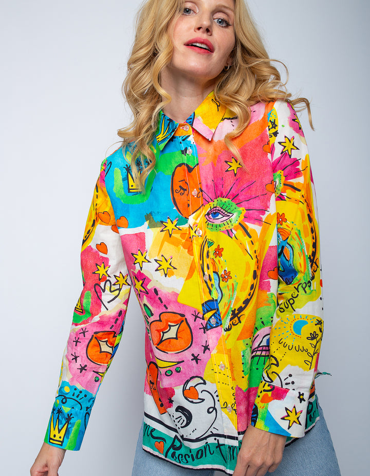 Hemdbluse Multi Comic