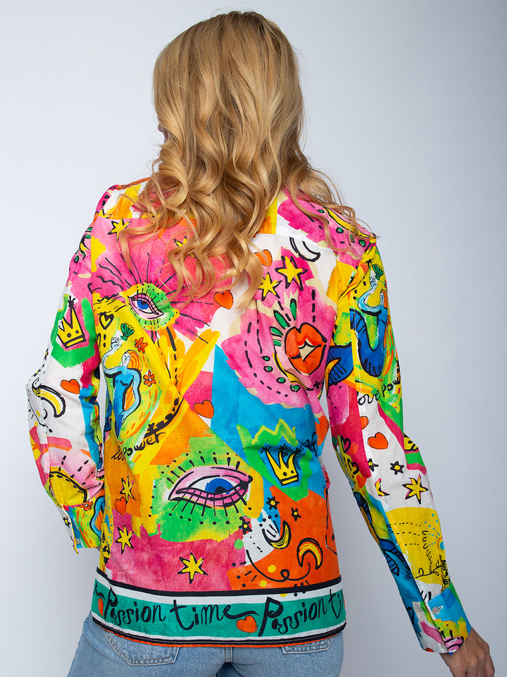 Hemdbluse Multi Comic