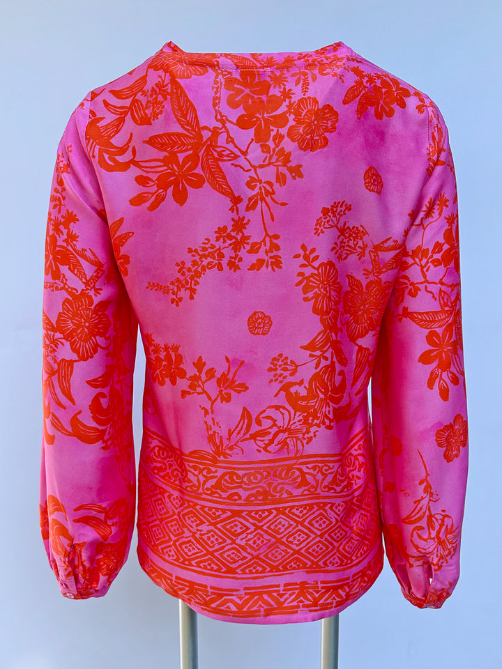 Shirtbluse Flowers Pink