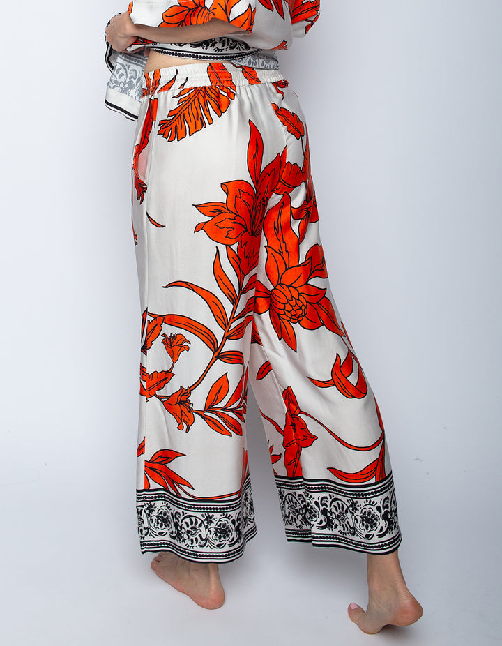 Schlupfhose Orange Black Flowers