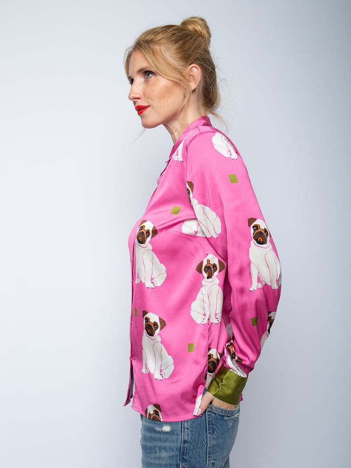Hemdbluse Pink Dogs