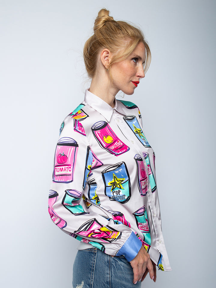 Hemdbluse Popart Multi Cans