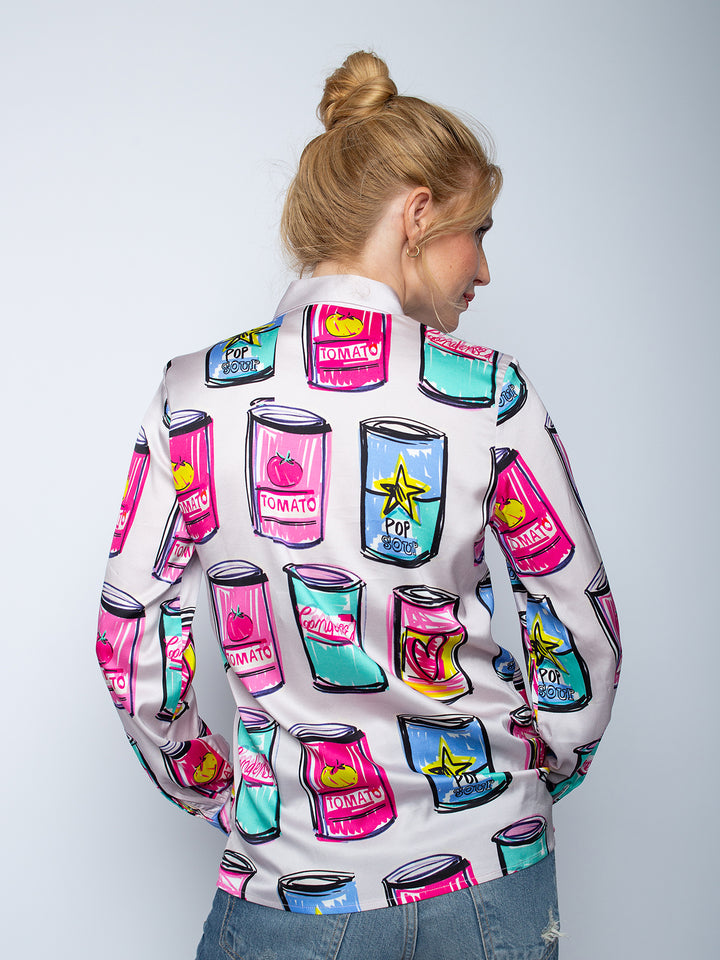 Hemdbluse Popart Multi Cans