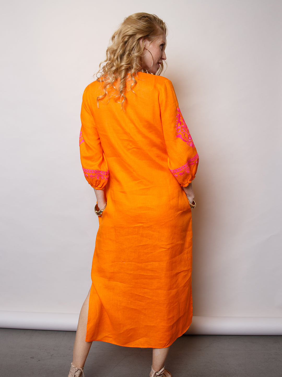 Tunikakleid Leinen Orange