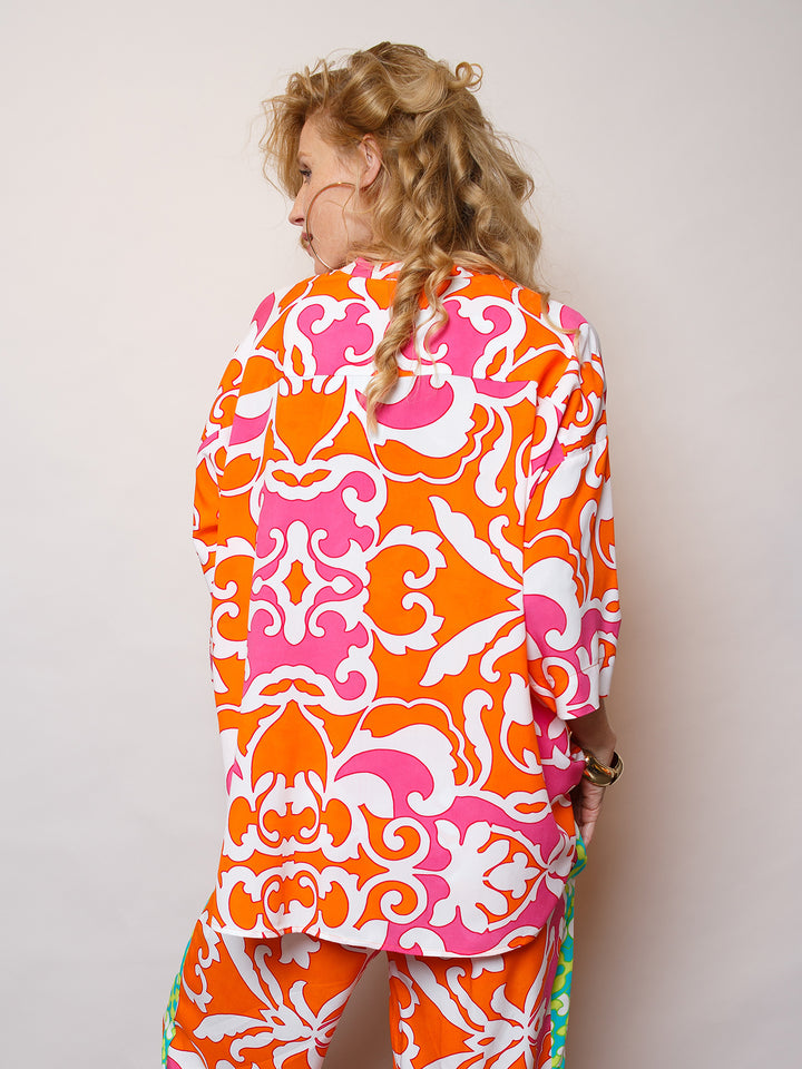 Oversized Bluse Orange Pink