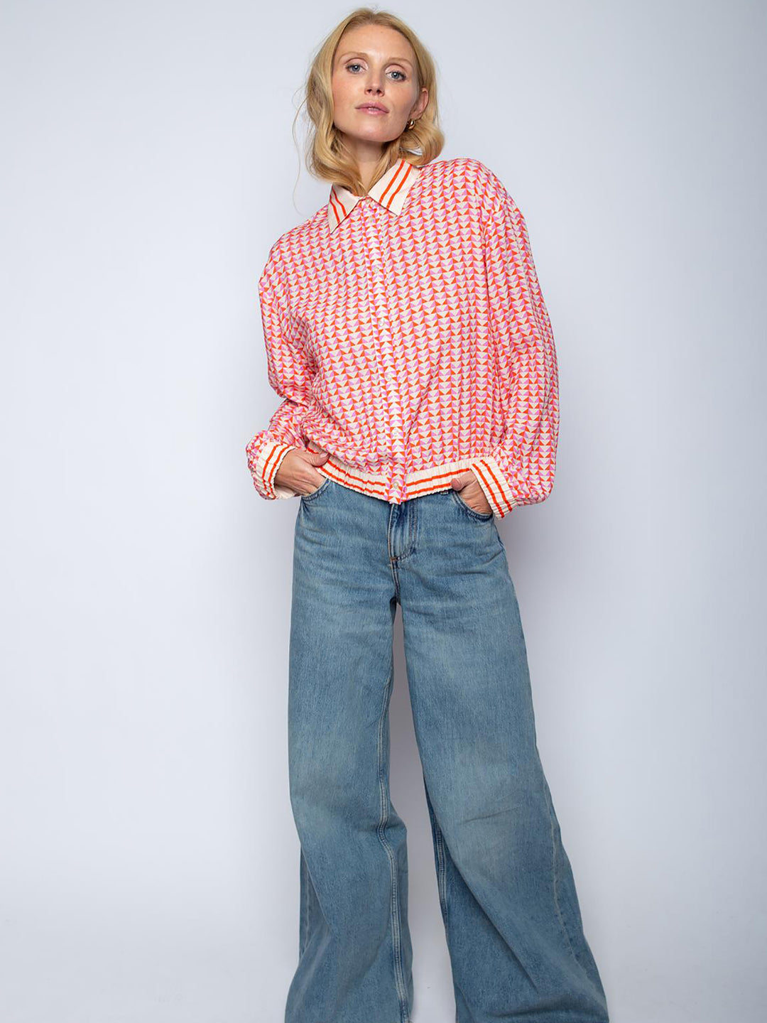 Cropped Blouson Bluse