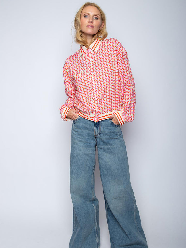 Cropped Blouson Bluse