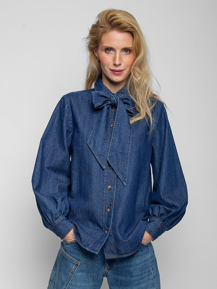 Denim Schluppenbluse