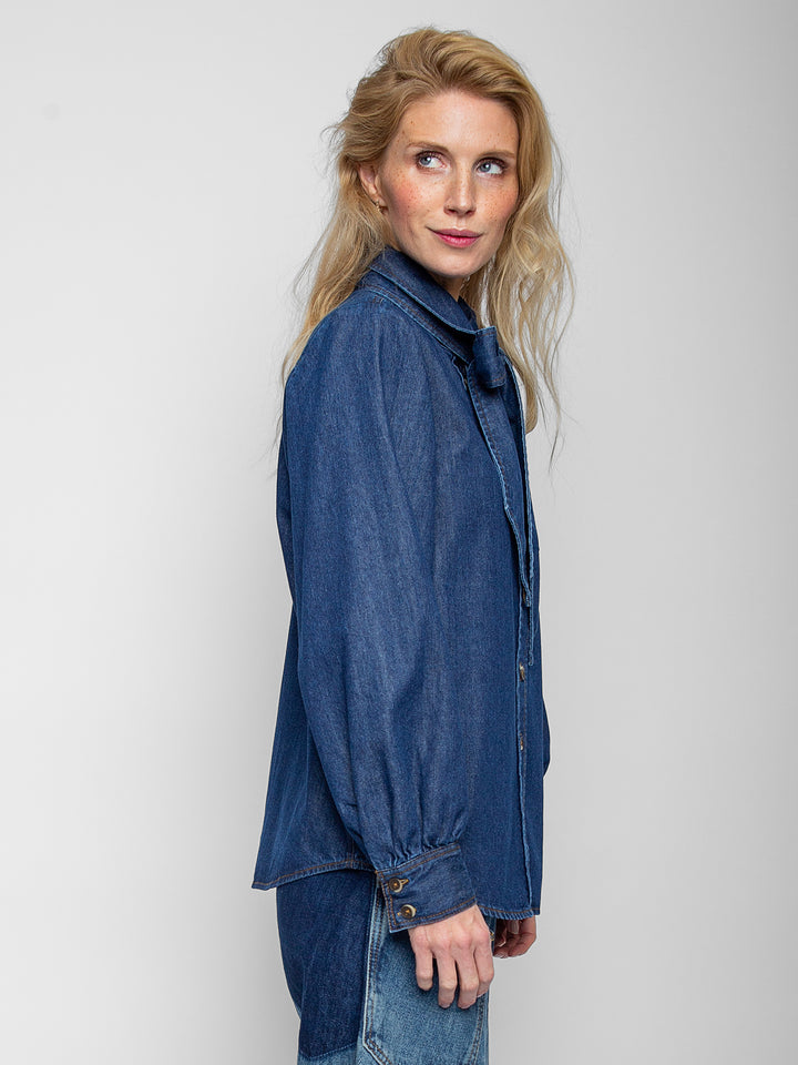Denim Schluppenbluse