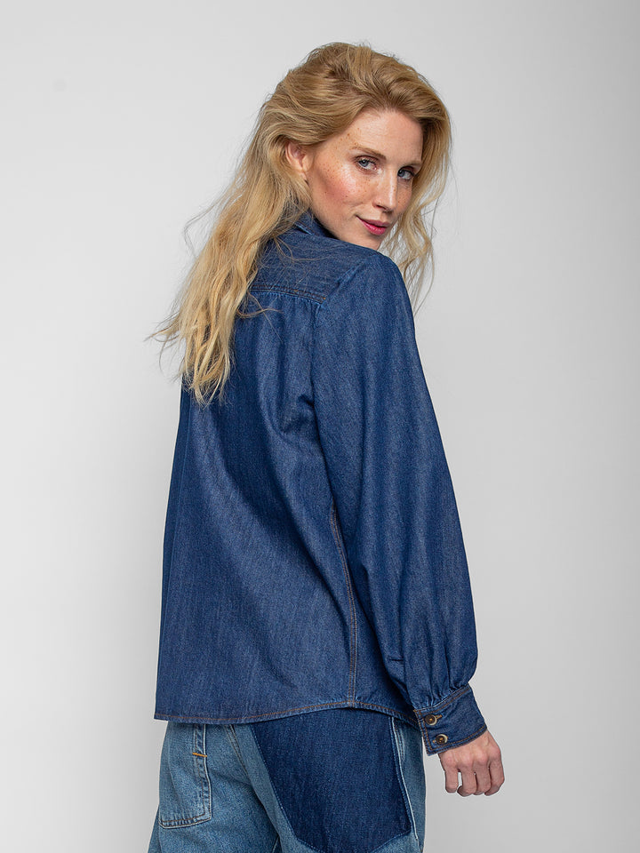 Denim Schluppenbluse