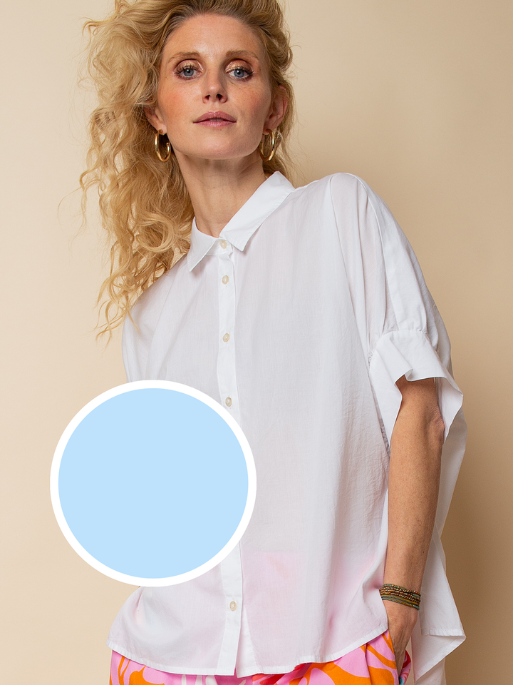 Coole Oversized Bluse Light Blue