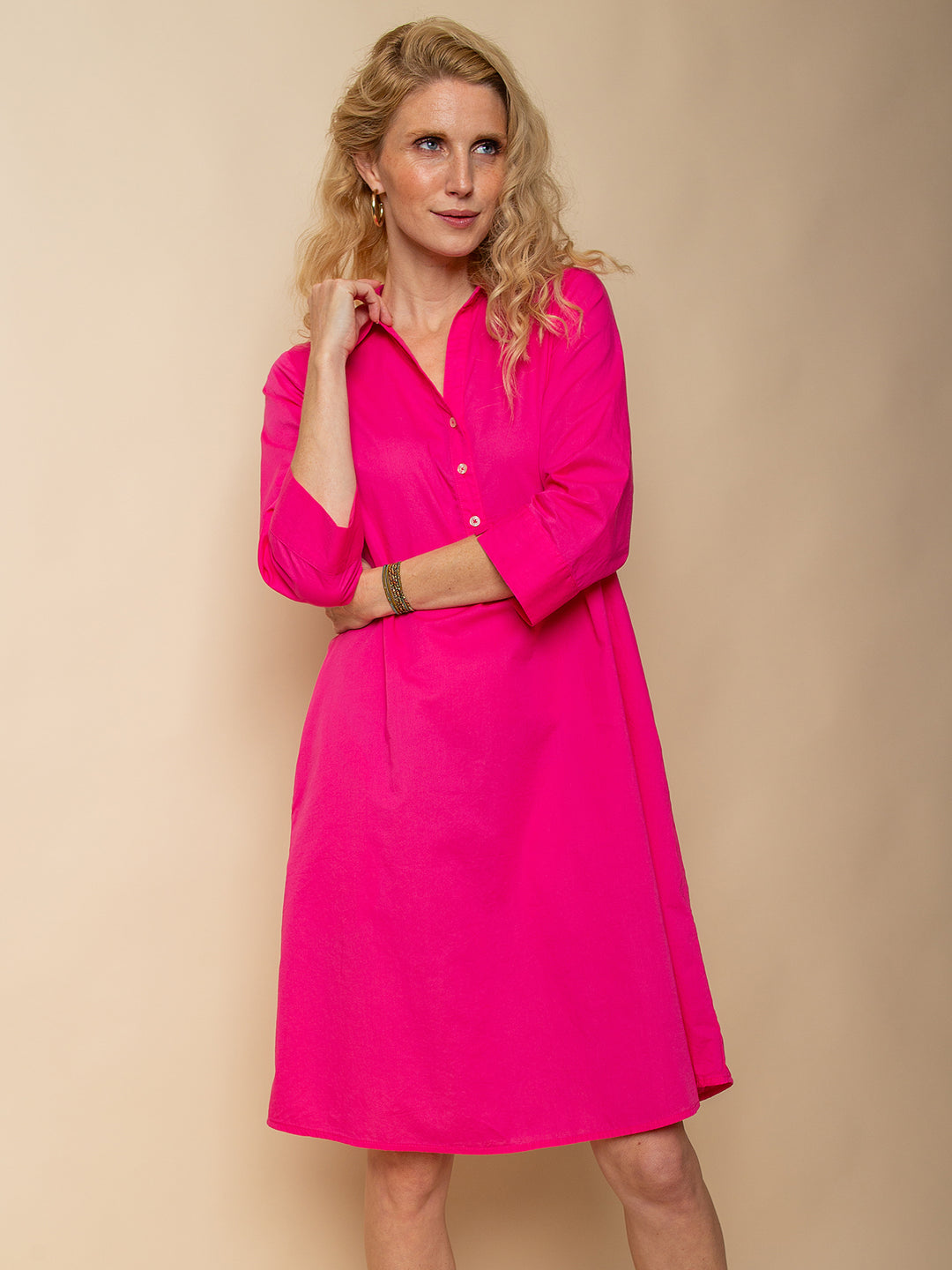 Lässiges Damenkleid Magenta