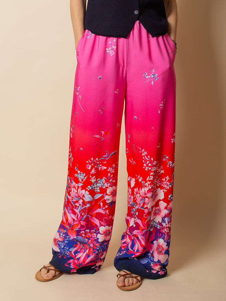 Sommerhose Blue Red Flowers