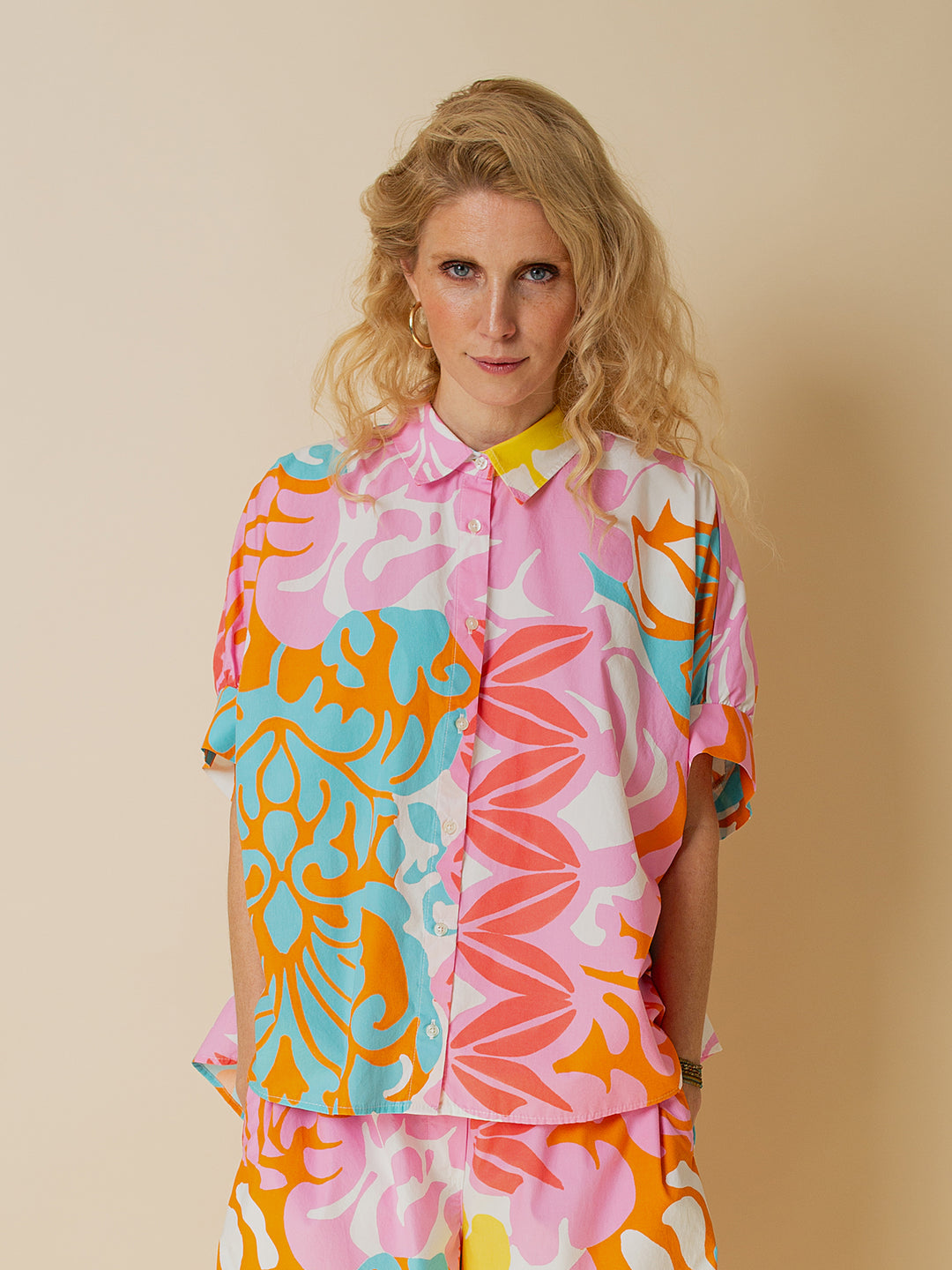 Oversized Bluse Retro Print