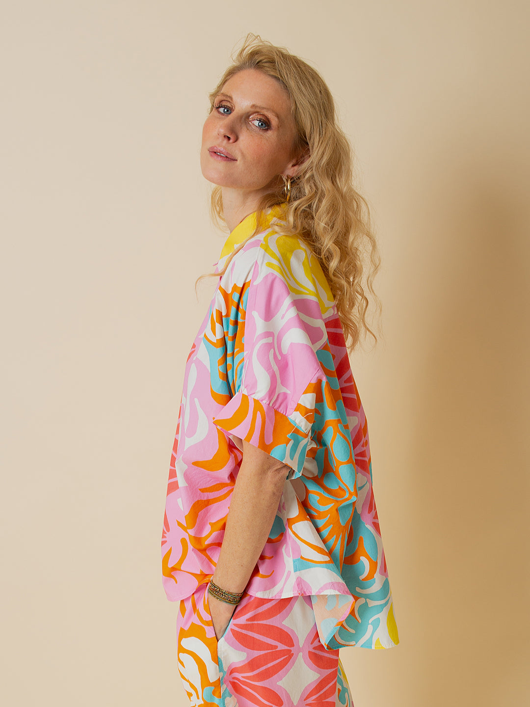 Oversized Bluse Retro Print