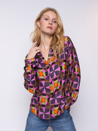 Emily van den Bergh Shirtbluse Multi Geometric