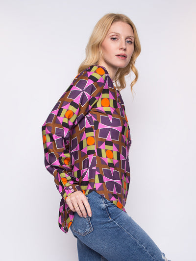 Shirtbluse Multi Geometric