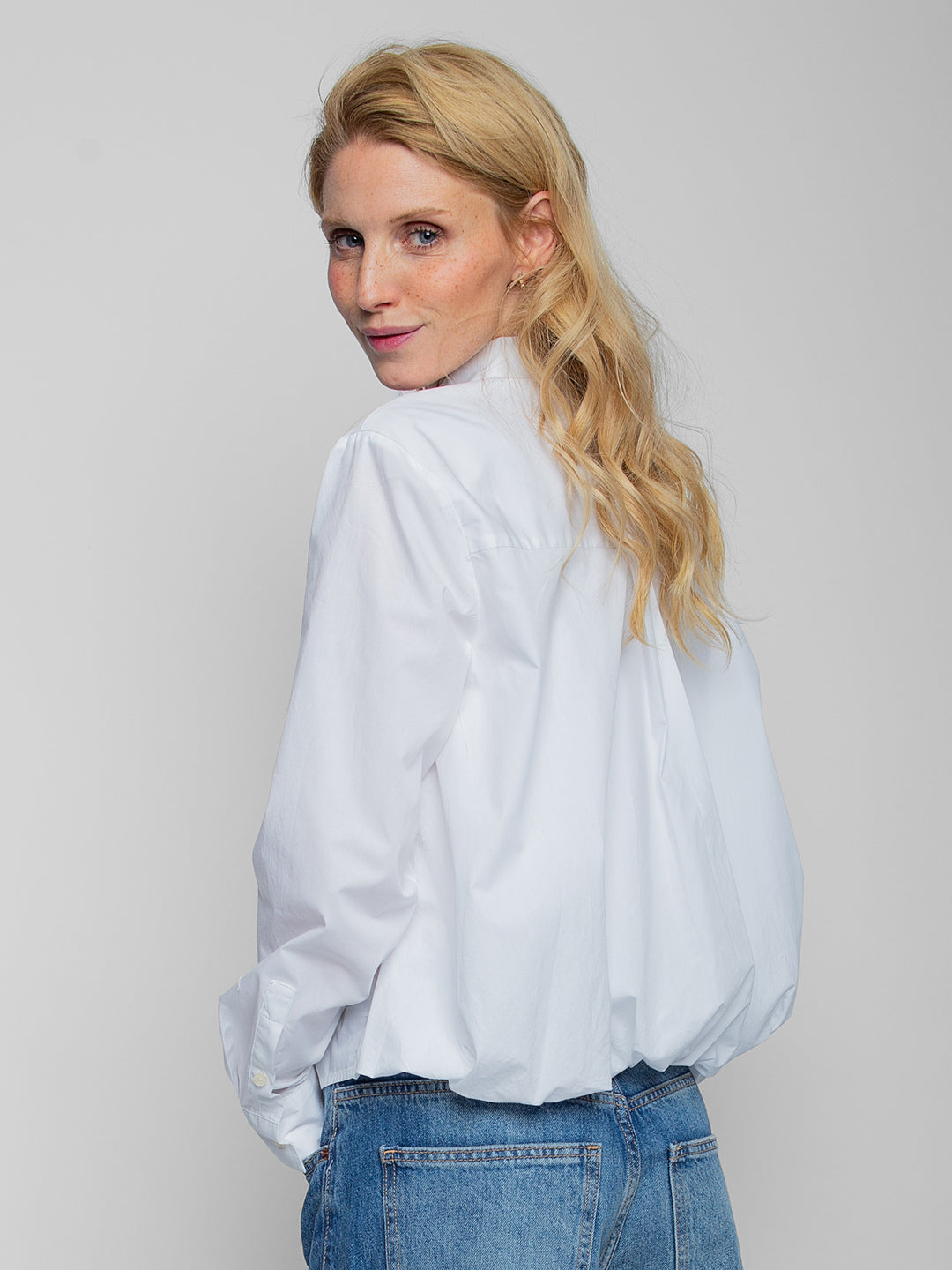 Hemdbluse Cropped White