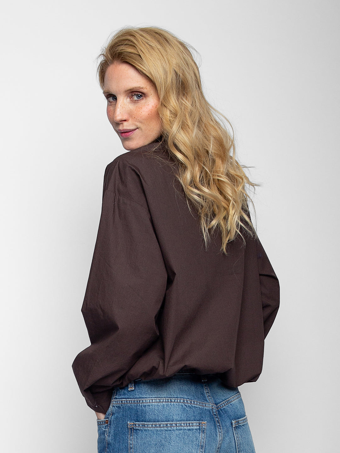 Hemdbluse mit Taschen Chocolate