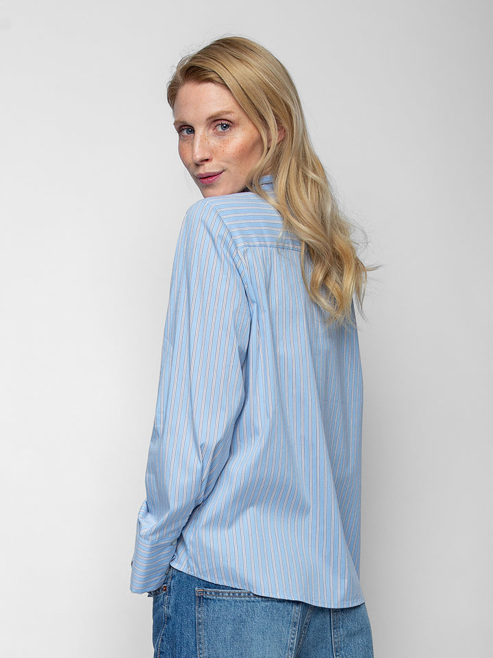 Hemdbluse Blue Gold Stripe