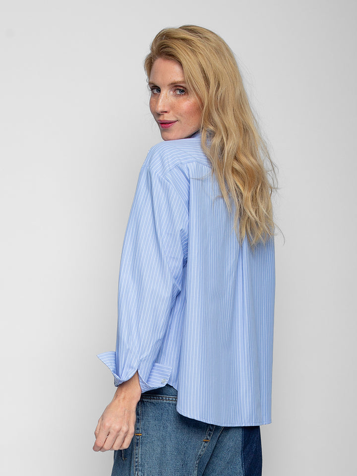 Hemdbluse Blue White Stripe Happy