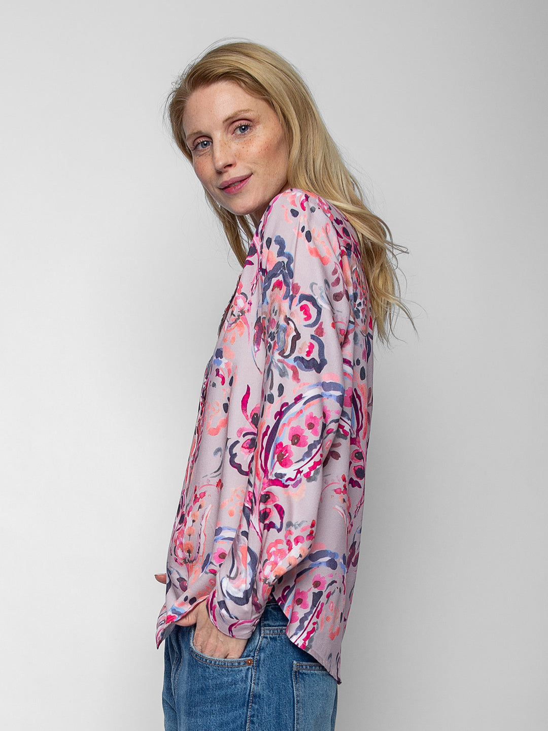 Blusenshirt Multipaisley Beere