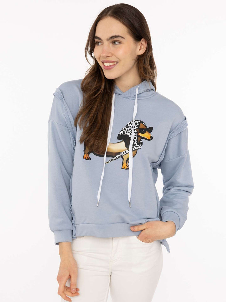 Hoodie Madame Dackel Hellblau