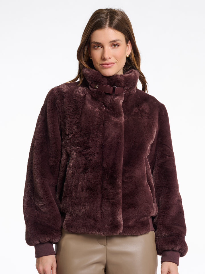 Fake Fur Jacket Ambra Chocolate Bean