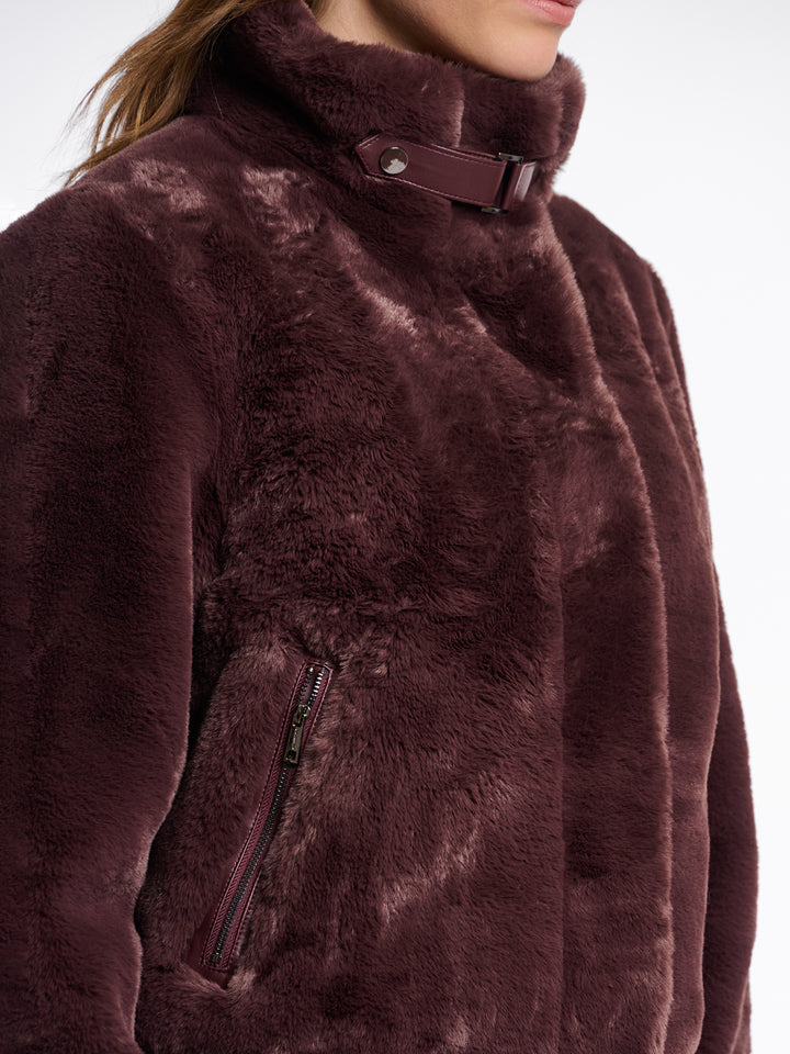 Fake Fur Jacket Ambra Chocolate Bean