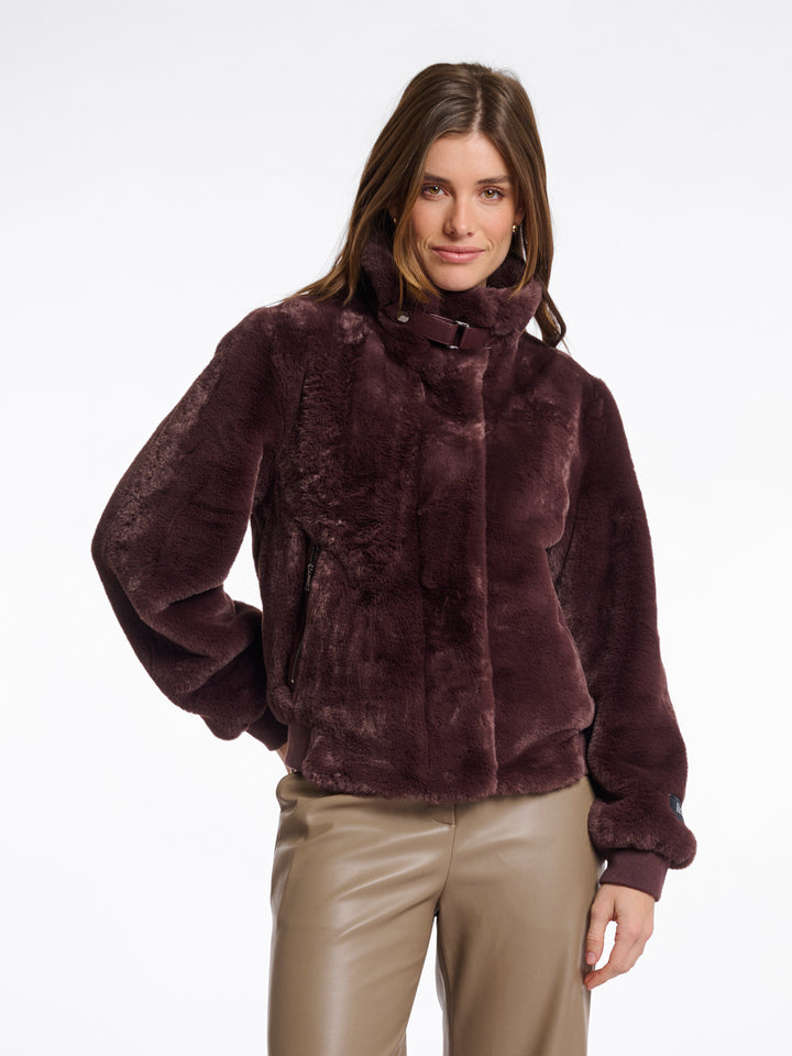 Fake Fur Jacket Ambra Chocolate Bean