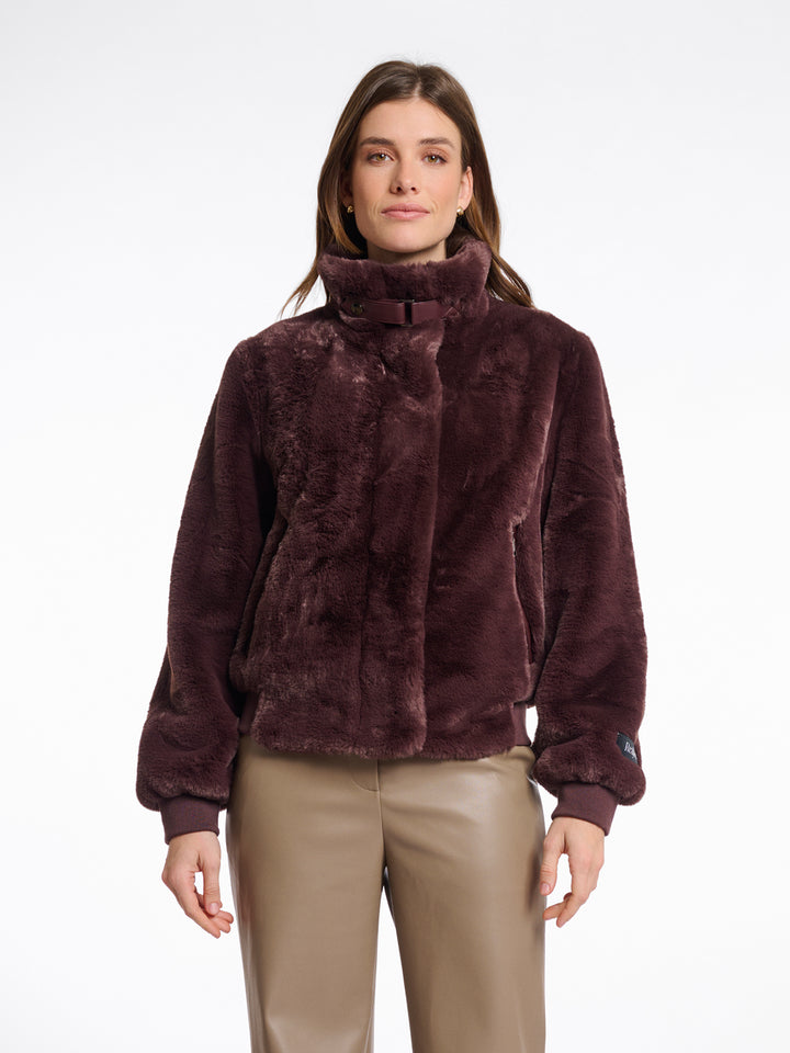 Fake Fur Jacket Ambra Chocolate Bean