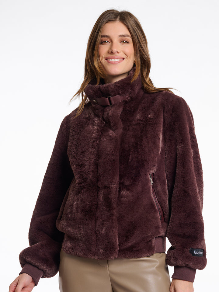 Fake Fur Jacket Ambra Chocolate Bean