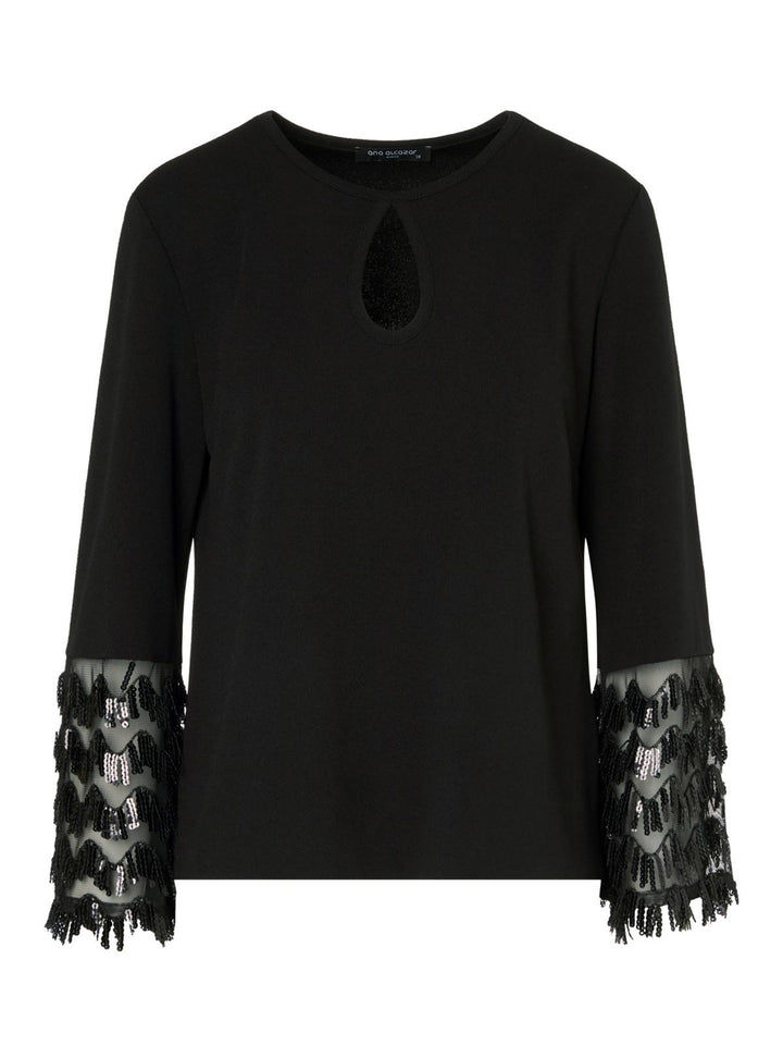 Shirtbluse mit Paillettendetails