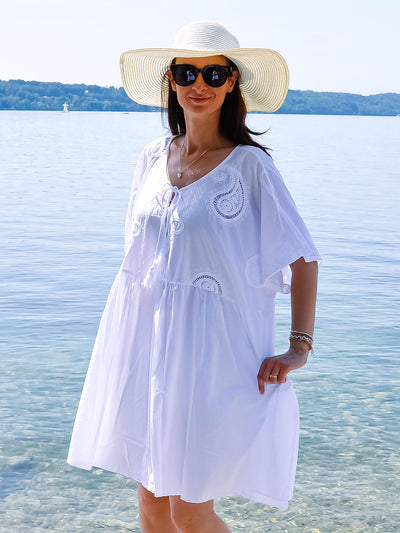 Oversized Sommerkleid Paisley Weiß