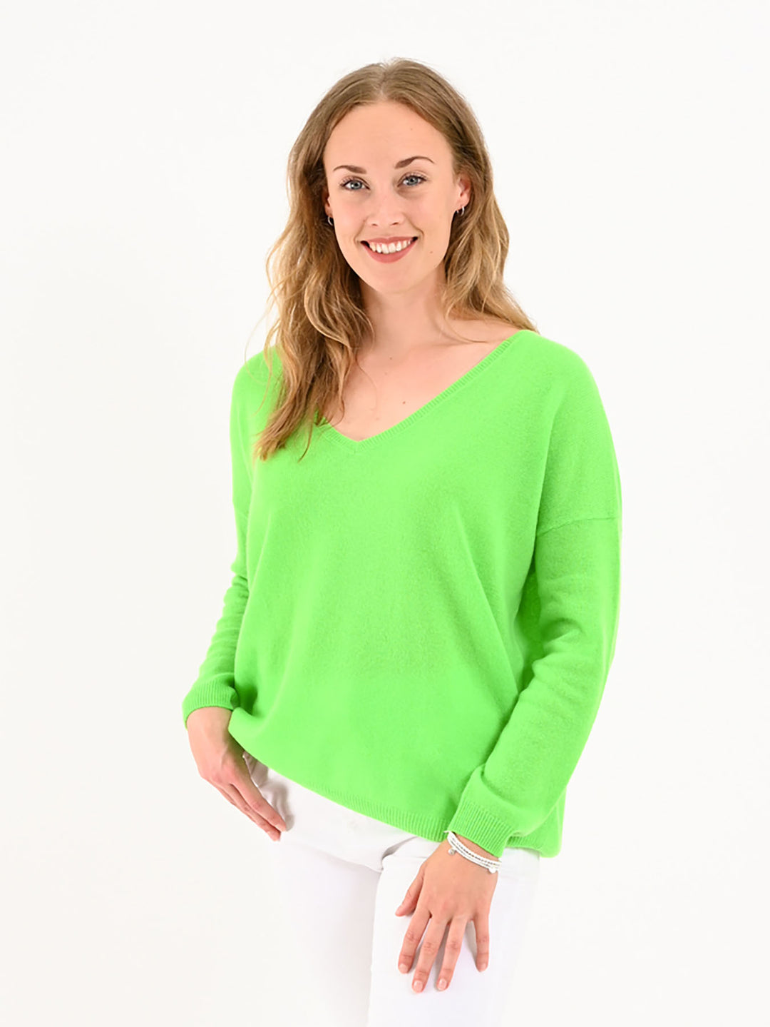 Kaschmir Pullover Angele Neon Grün