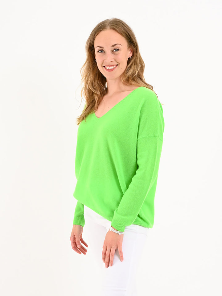 Kaschmir Pullover Angele Neon Grün