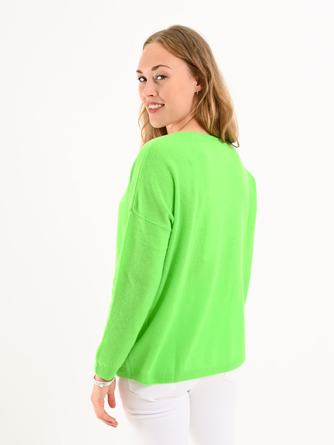 Kaschmir Pullover Angele Neon Grün