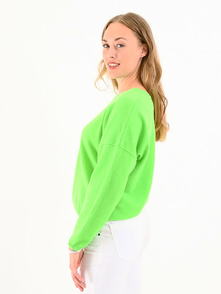 Kaschmir Pullover Angele Neon Grün