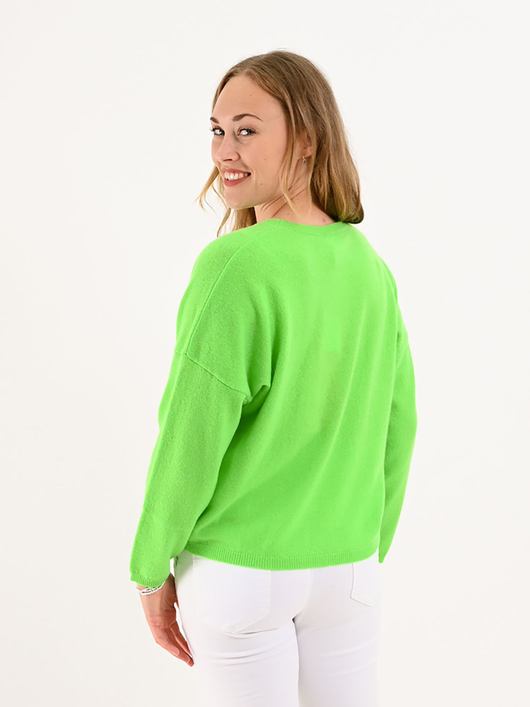 Kaschmir Pullover Angele Neon Grün