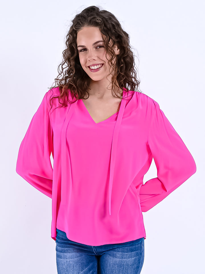 Schluppenbluse Hedwigton Neon Pink