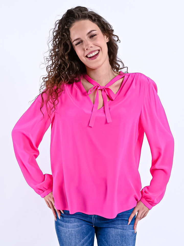 Schluppenbluse Hedwigton Neon Pink