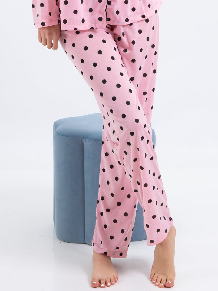 Pyjama Hemd Dots Rosa