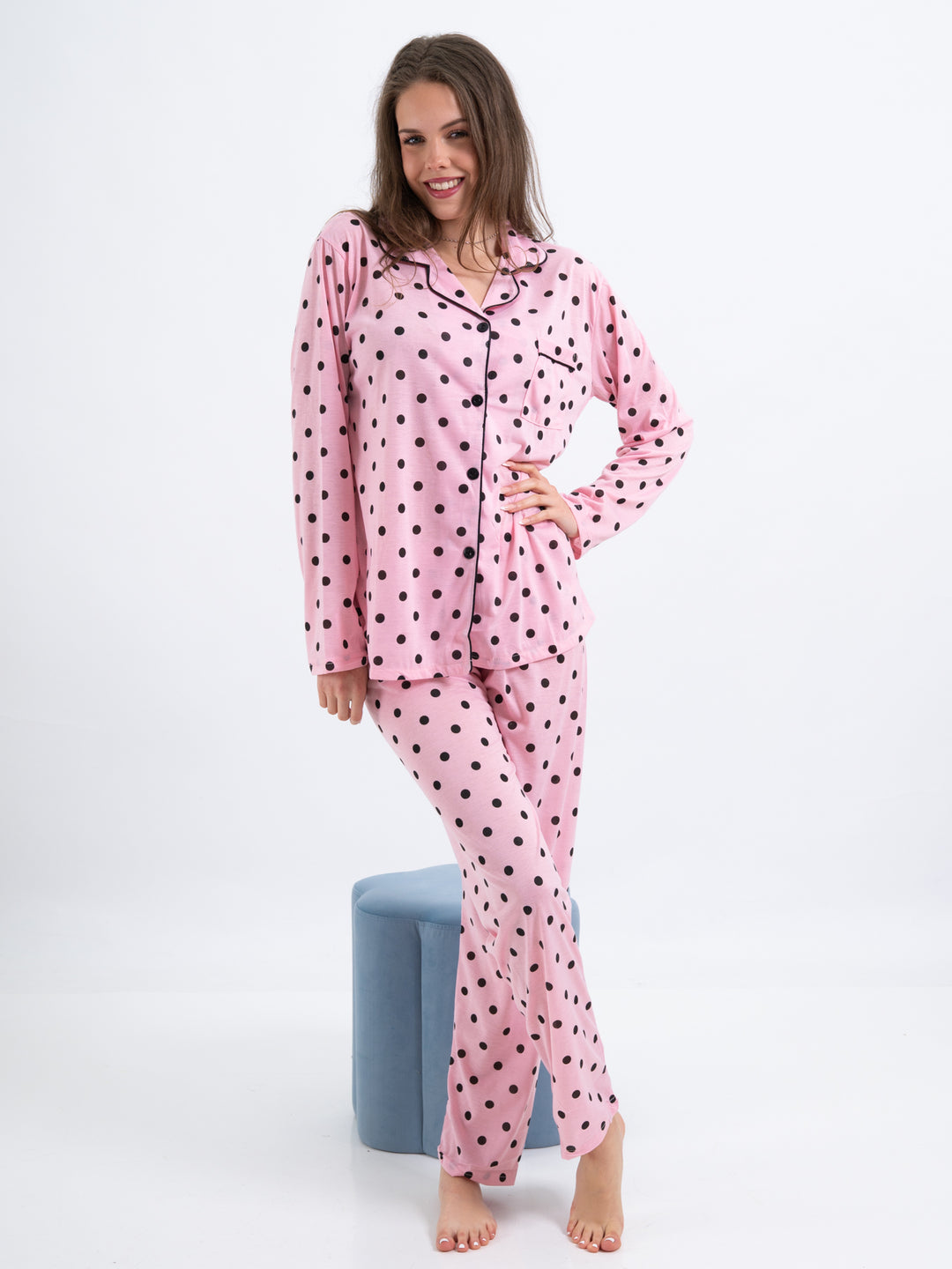 Pyjama Hemd Dots Rosa