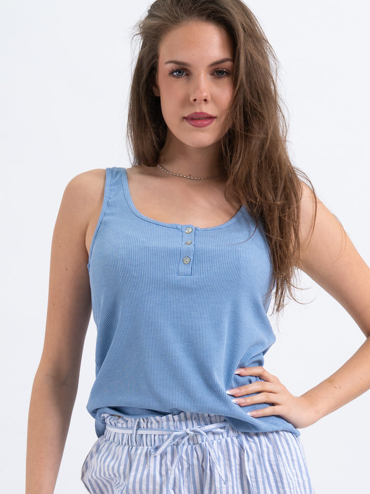 Kurzes Trägertop Blau