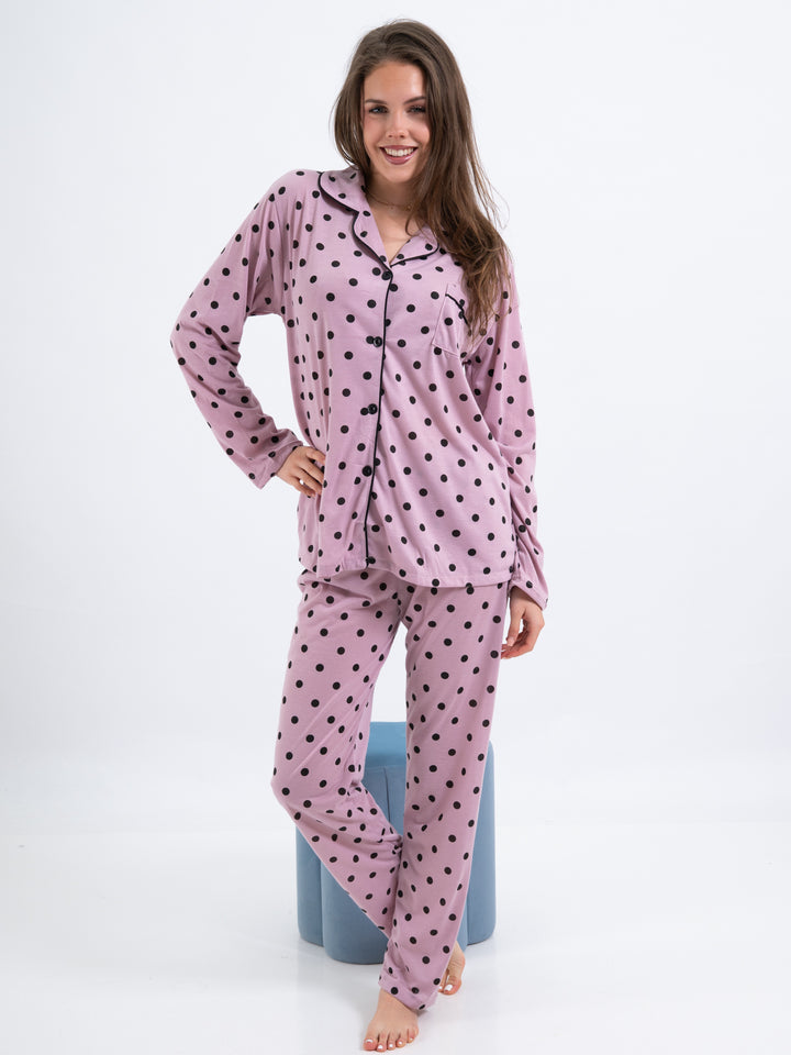 Pyjamahose Dots Flieder