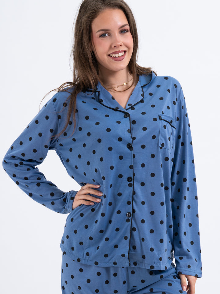 Hemdbluse Dots Blau