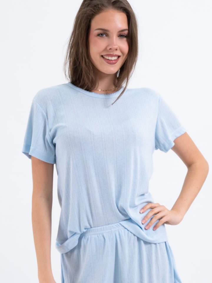 Halbarmshirt Hellblau